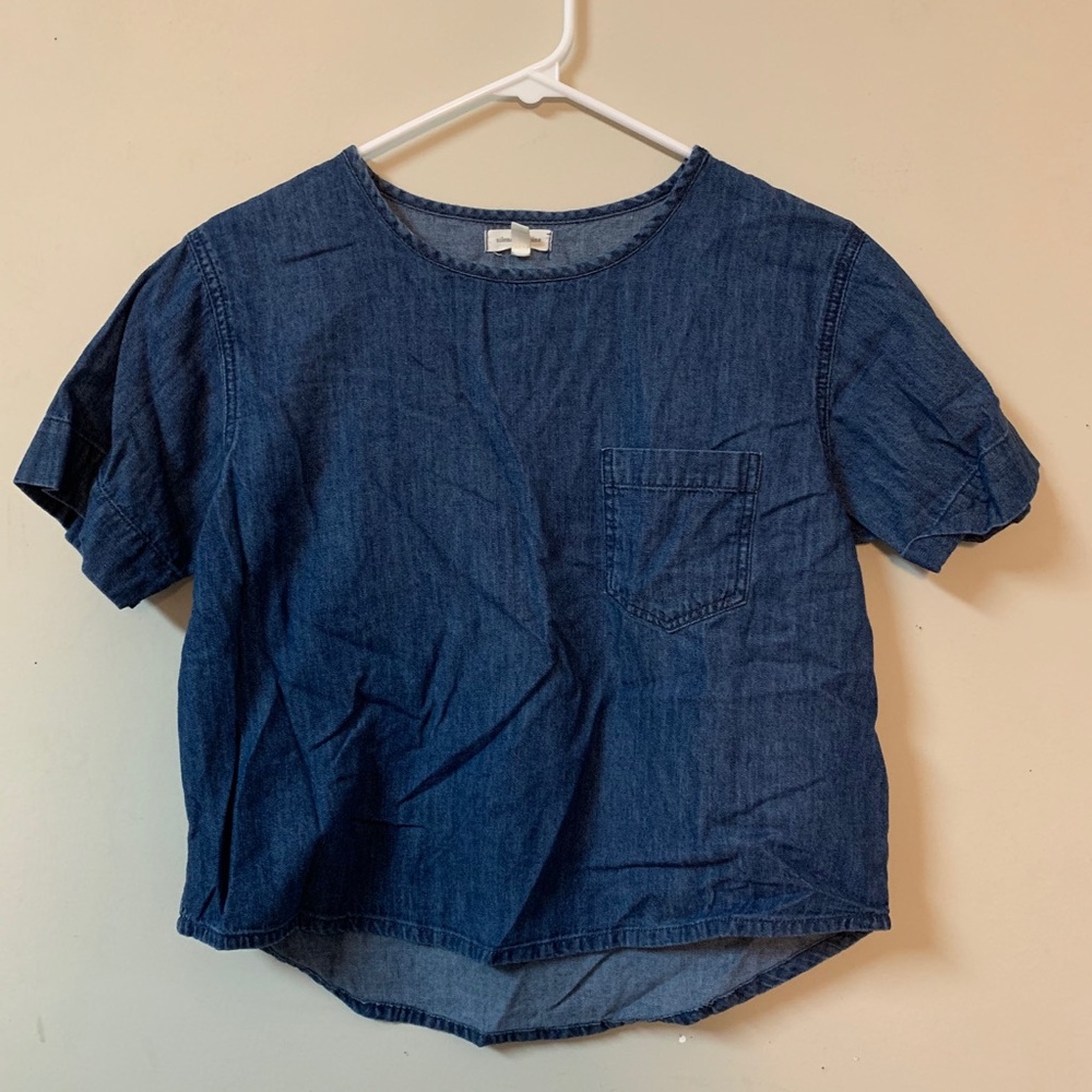Denim cropped shirt